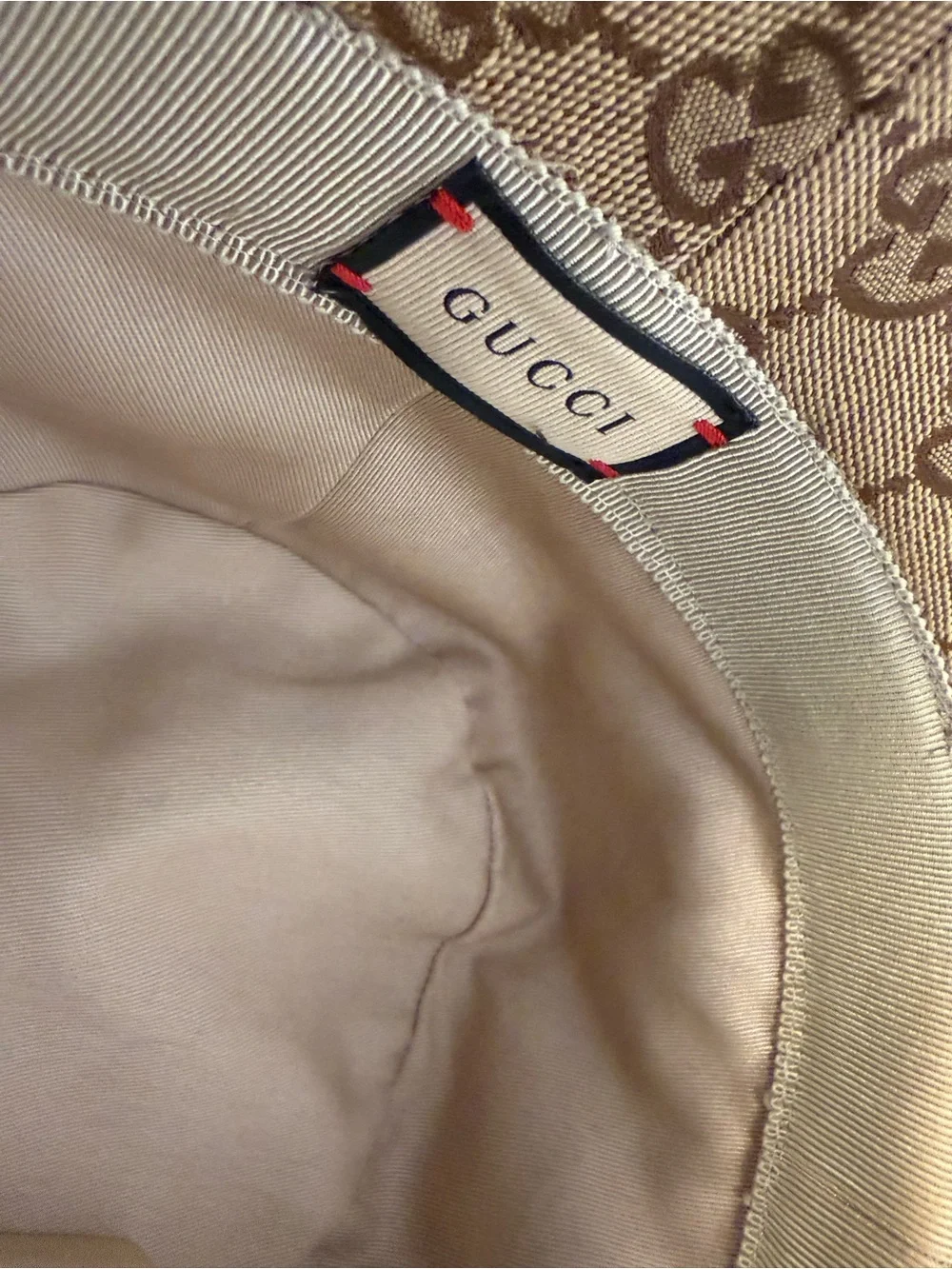 Gucci Brown GG Canvas Bucket Hat with Double G Logo